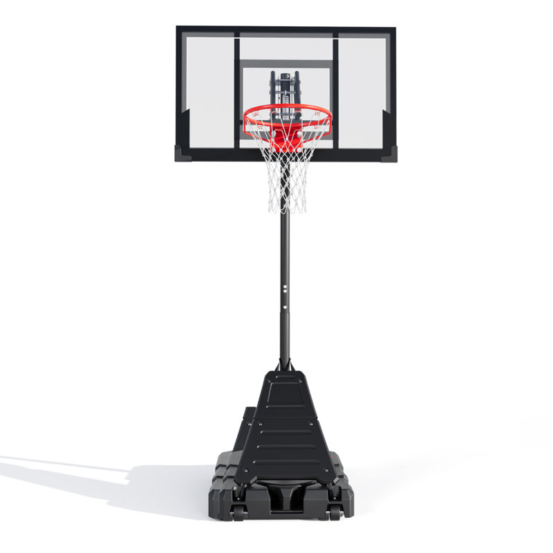 Panier de basketball en métal à hauteur ajustable (panneau en polycarbonate de 44 po), noir, Noir