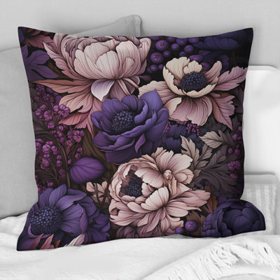 Gothic Botanicals Moody Patterns I - Floral Printed Throw Pillow