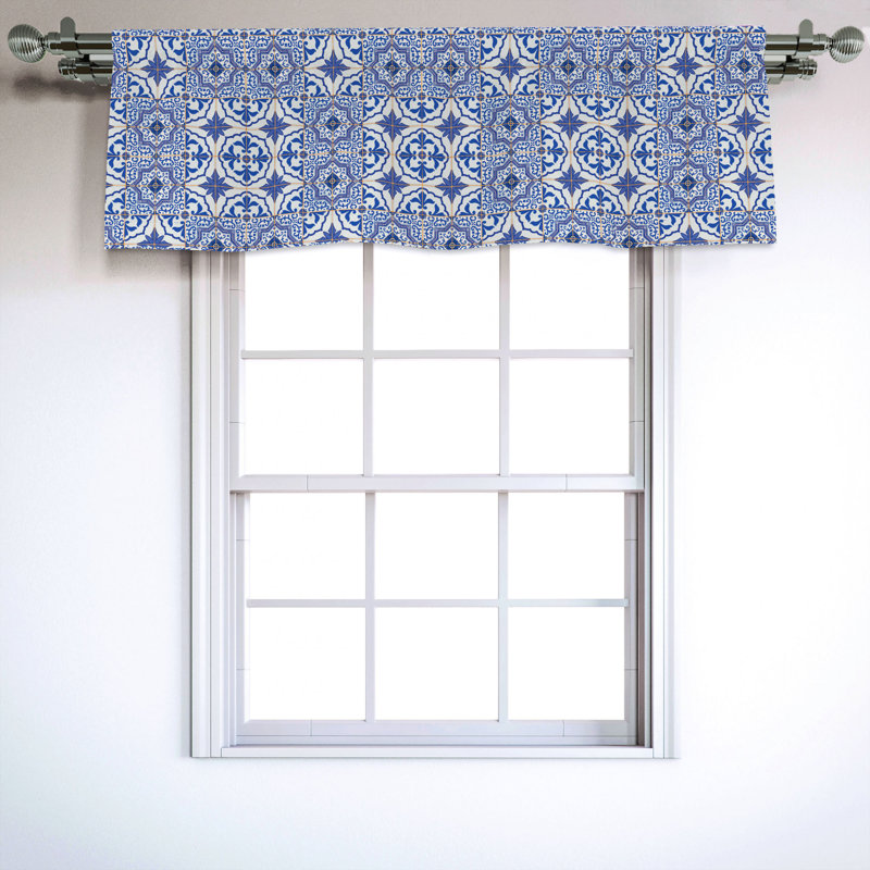 Sateen Floral Ruffled Window Valance
