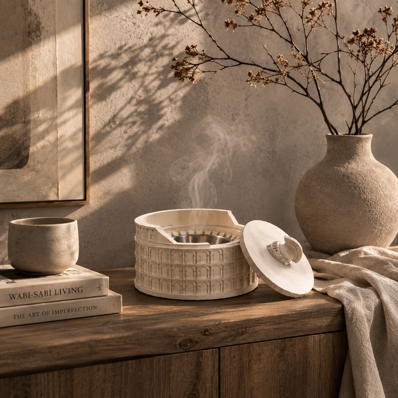 Vintage Concrete Colosseum Aromatherapy Candle Container