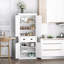 Armoire de rangement sur pied 72 po, armoire de rangement haute avec 2 portes, tiroir et tablettes réglables, blanc