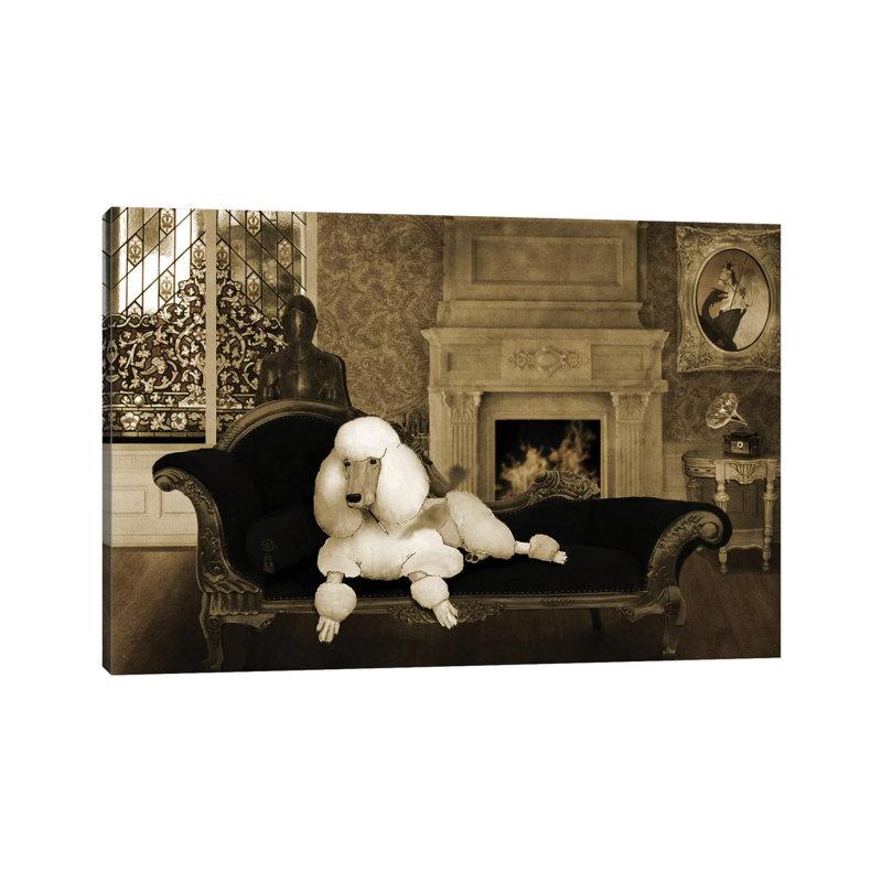 Smoking Vintage Poodle by Barruf - Wrapped Canvas Gallery-Wrapped Canvas Giclée, 20.32 cm H x 30.48 cm W