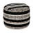 Lacluta Transitional Cableknit Handmade Cotton Round Upholstered Ottoman Pouf