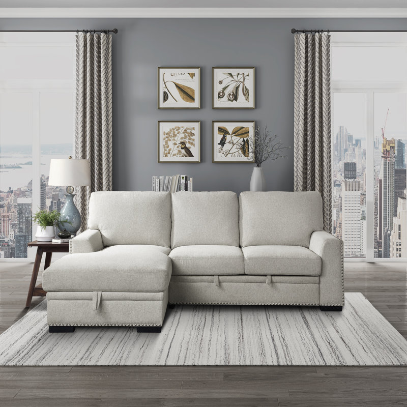 Canapé modulaire avec méridienne droite Mahir, Accoudoir à gauche (vu de face), Chenille beige Mahir