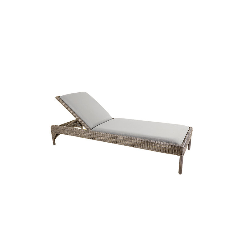 Milano Outdoor Chaise Lounge, Driftwood Frame/Taupe Cushion
