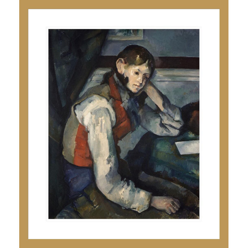 «Boy in a Red Waistcoat» par Paul Cézanne, impression giclée encadrée, H 27,87 po x l 23,5 po