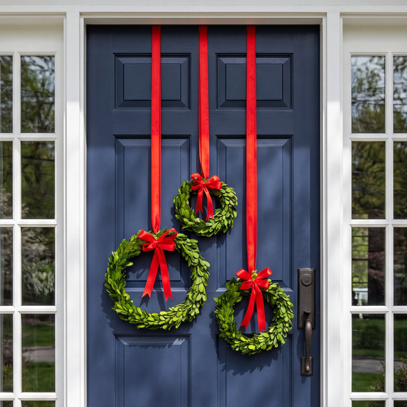 Preserved Boxwood 10'' Wreath, Red