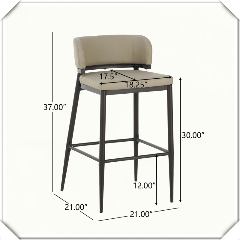 Ensemble de 2 tabourets de bar Leathaire en métal Robuste, durable, élégant, pratique et polyvalent, Kaki