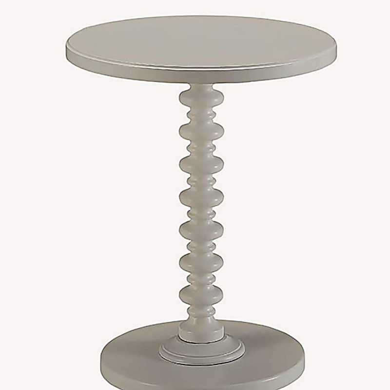 Table d'appoint circulaire blanche en bois, Blanc