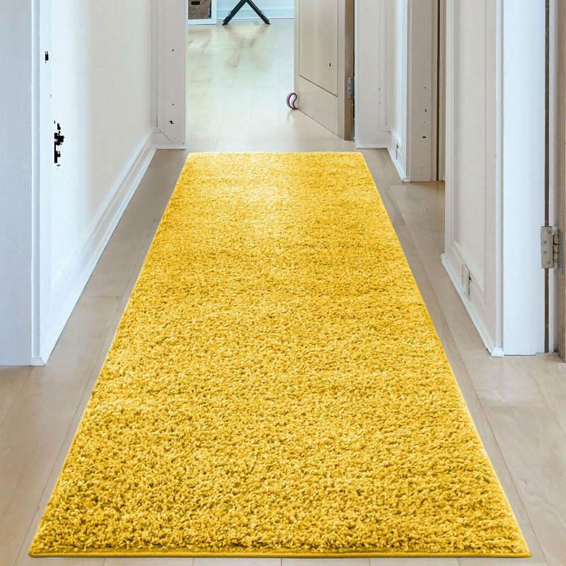 Runner Messing Solid Colour Flatweave Shag 60cm X 220cm Area Rug