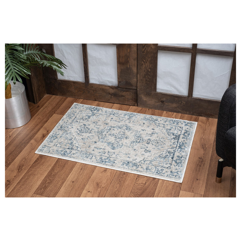 Tapis beige médaillon traditionnel de 2 pi 7 po x 7 pi 3 po No_GEN7001 Noble, Tapis de couloir 2 pi 7 po x 7 pi 3 po