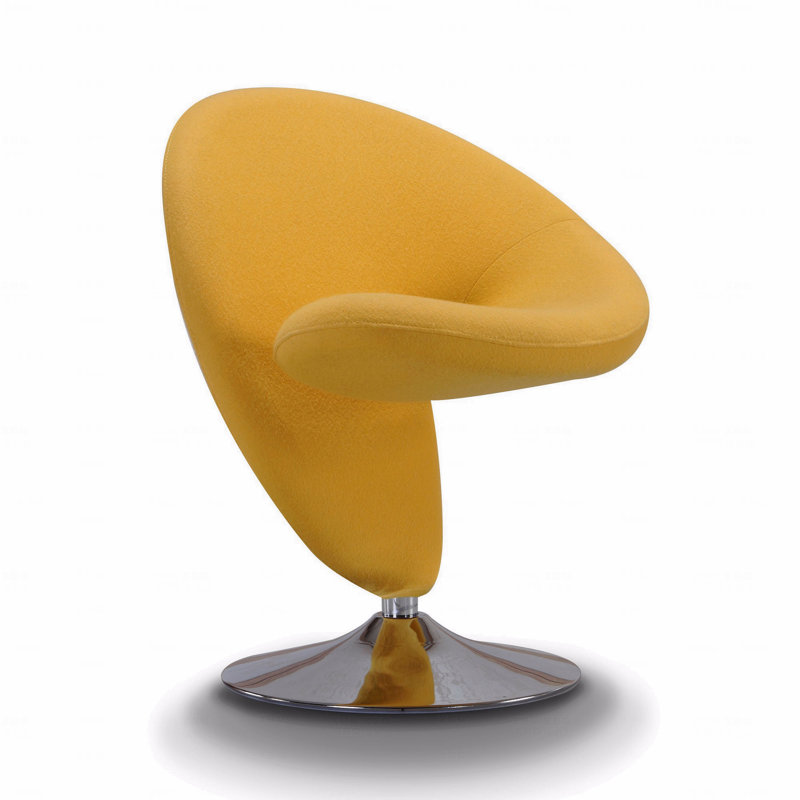 Fauteuil d'appoint pivotant, Jaune