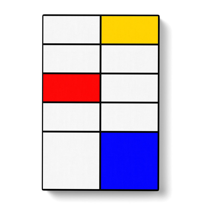 Composition Vol.4 by Piet Mondrian - Wrapped Canvas, 60cm H x 40cm W x 3cm D