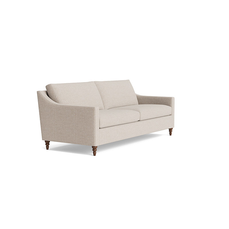 Vera Sofa (85"), Walnut Finish (Turned), Performance Weave - Natural