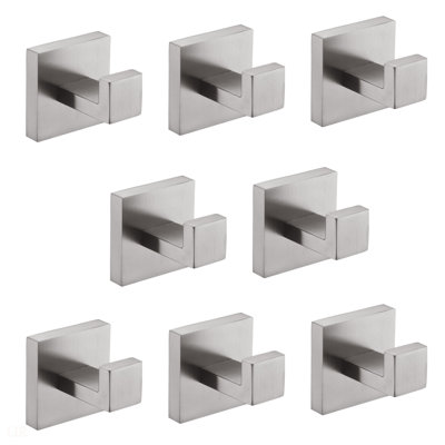 8 Pack Wall-Mounted Stainless Steel Bathroom Towel And Coat Hooks For Space-Saving And Modern Decor