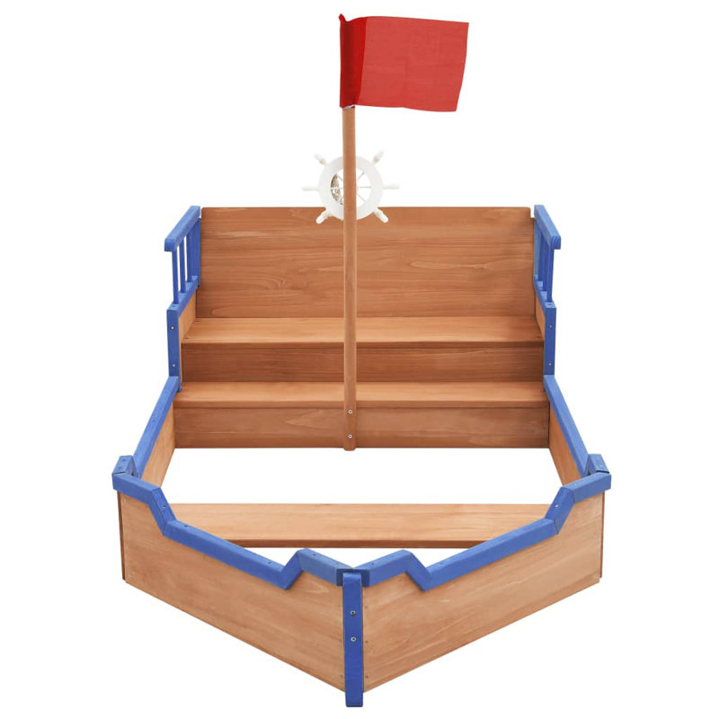 Freeport Park Nieves 94.5cm x 101cm Solid Wood Rectangle Sandbox with Cover