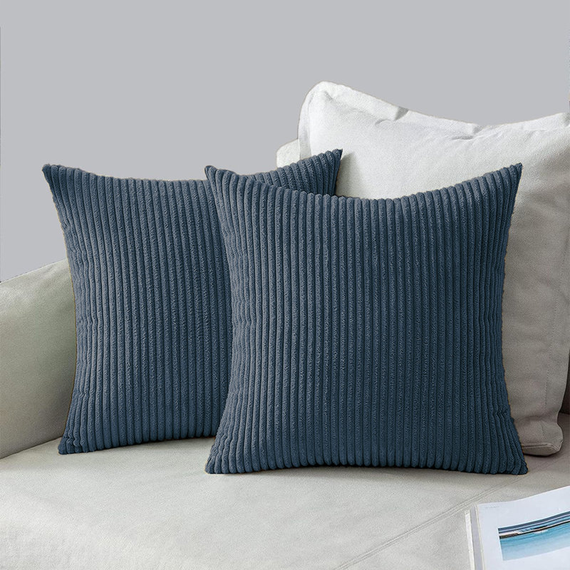 Deconov Cotton Indoor / Outdoor Square Throw Cushion, Navy