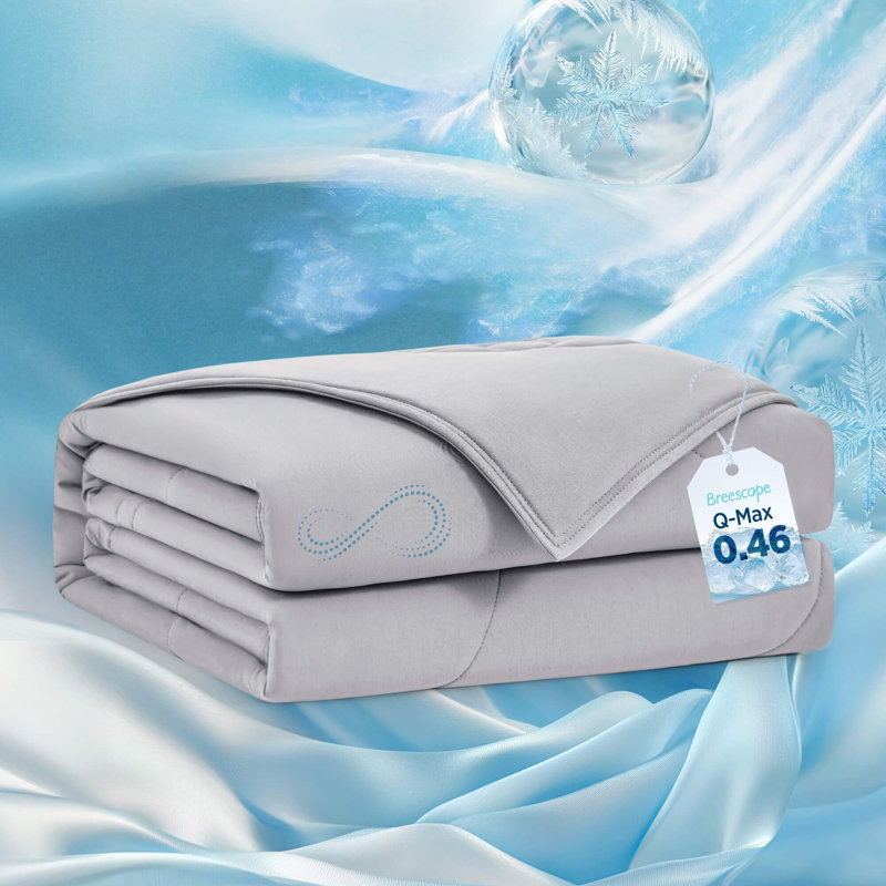 Breescape Throw Cooling Duvet Insert – Misty Gray, Down Alternative, Ultra Cooling Comforter, Throw Comforter, Misty Gray