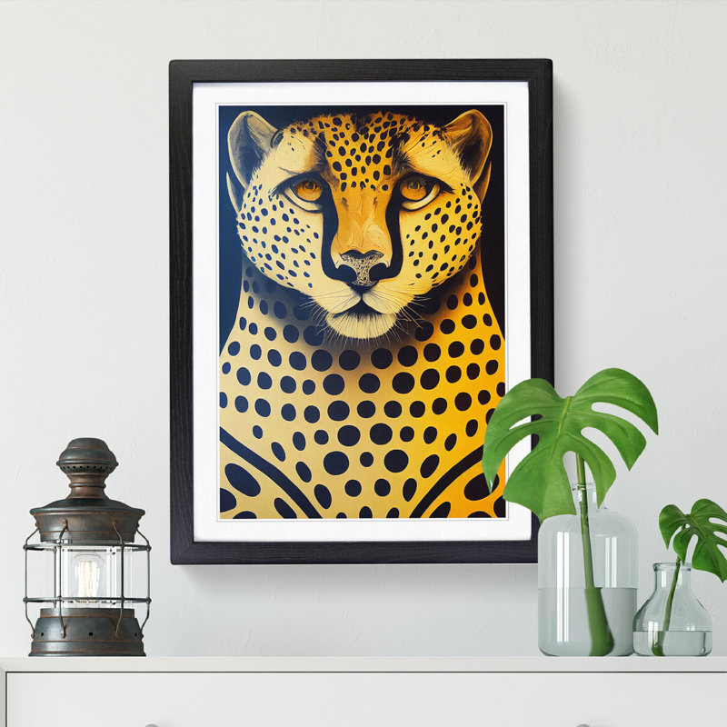 Face Of The Cheetah - Single Picture Frame Print, Black, 34cm H x 25cm W x 2cm D