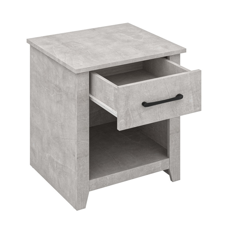 Walter 20.3" 1 Drawer Nightstand, Dusty Gray Oak