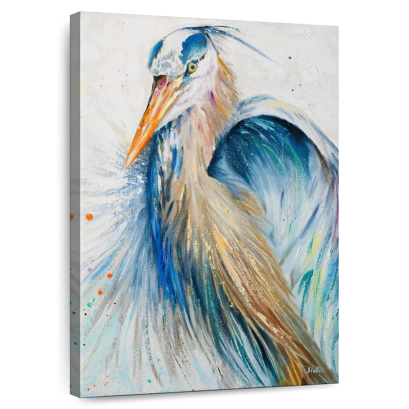 Brampt New Blue Heron II, 51" H x 34" W