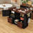 Rolling Kitchen Island Cart with Drop Leaf, Power Outlet, Adjustable Shelves and 2 Storage Drawers-1259537905