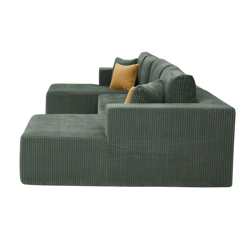 Fallowmere Compression U-shape Sectional, Dark Green