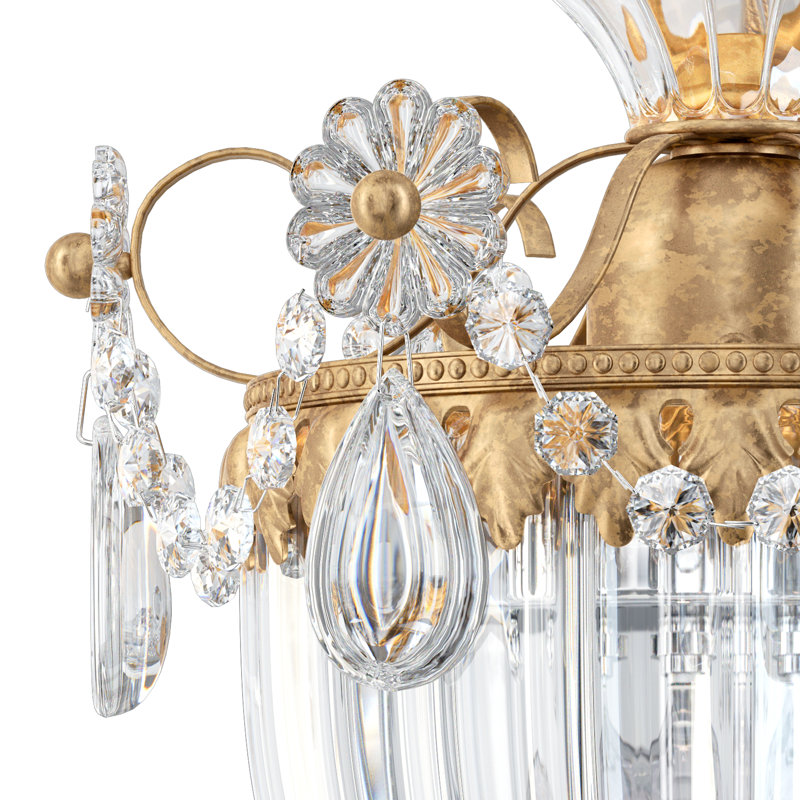 Bagatelle Pendant, 9.5" H x 8" W x 8" D, French Gold, Heritage Handcut Crystal Clear