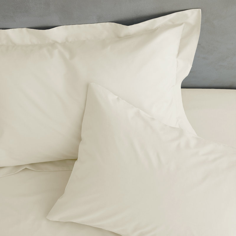 Easy Iron Percale Fitted Sheet, Double (4'6), Cream