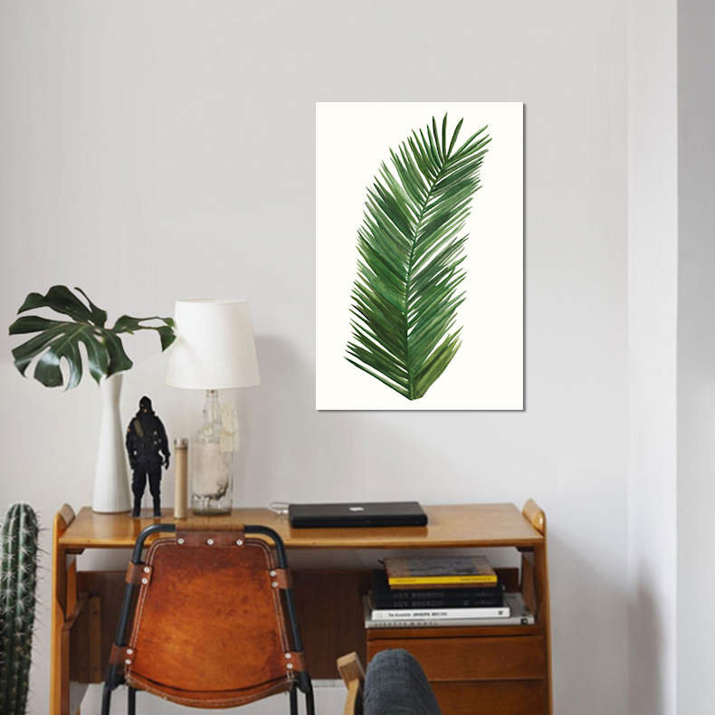 « tropical breeze leaves v », impression sur toile, H 60 po x l 40po x P 1,5 po, Toile tendue, Pas de tapis