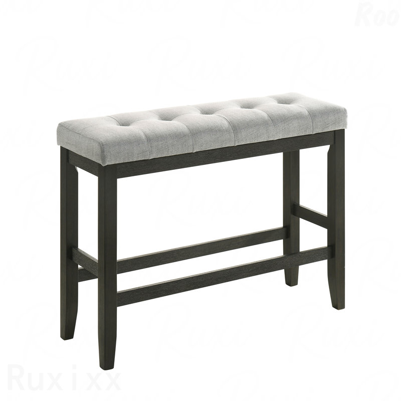 1-Piece Modern Style Counter Height Bench - Tufted Upholstered Seat, Tapered Wood Legs