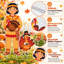 Ensemble de 6 piquets de pèlerin et de dinde, décorations d'automne pour l'Action de grâce