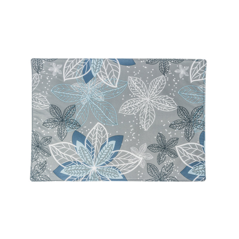 Vinci Poinsettia Print Placemat, Gray