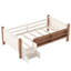 Lit simple beige avec bibliothèques de rangement, bois massif, garde-corps, pin-131147364-131147366