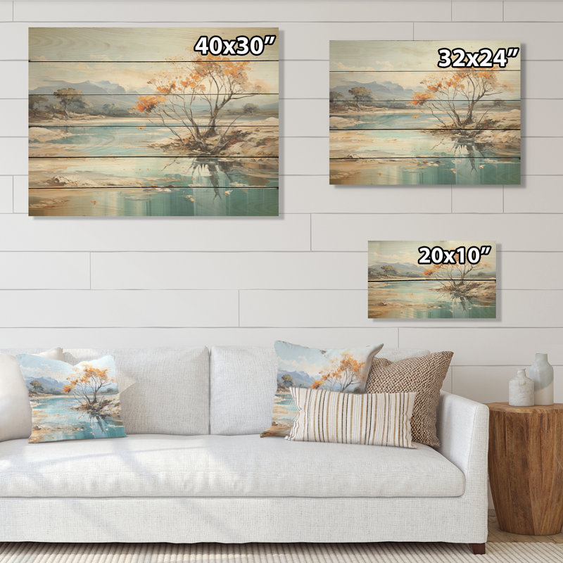 «Rivers», paysage liquide, art mural en bois sur bois de pin naturel, H 10 po x l 20 po