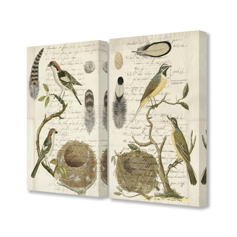 « aviaire journal oiseau arts », impression, H 20 po x l 16 po x P 1,5 po, Toile
