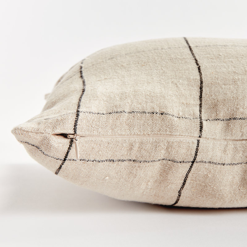 Louis European Flax Fiber Pillow Cover & Insert, 14"H x 20"W, Rectangular