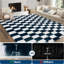 Tapis de couloir 2 x 6 - Tapis en peluche damier lavable à la machine, antidérapant et résistant aux taches pour les couloirs, les entrées et les chambres (bleu marine)-758411250