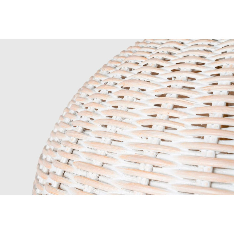 Nancy 3 - Light Pendant, Soft Brass, 22.25" H x 18.75" W x 18.75" D, White Wicker