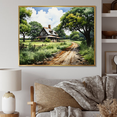 Farmhouse Natures Embrace Pointillism - impression