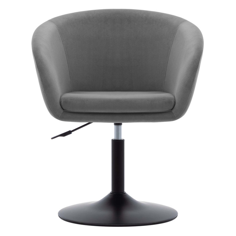 Velvet Swivel Barrel Chair, Grey