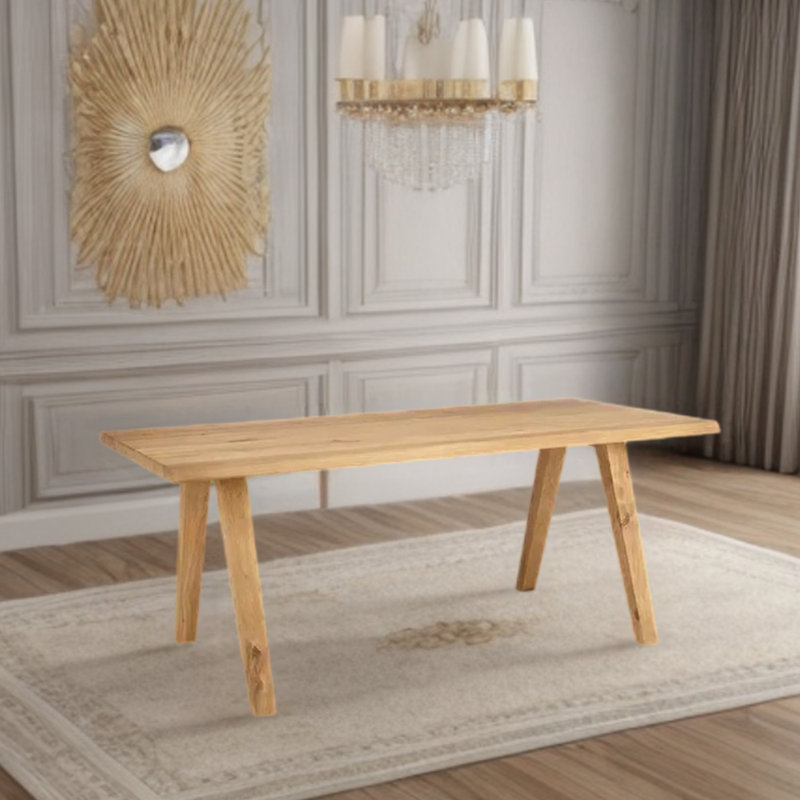 Khaiya Ash Solid Wood Dining Table, 31.5" W x 70.87" L