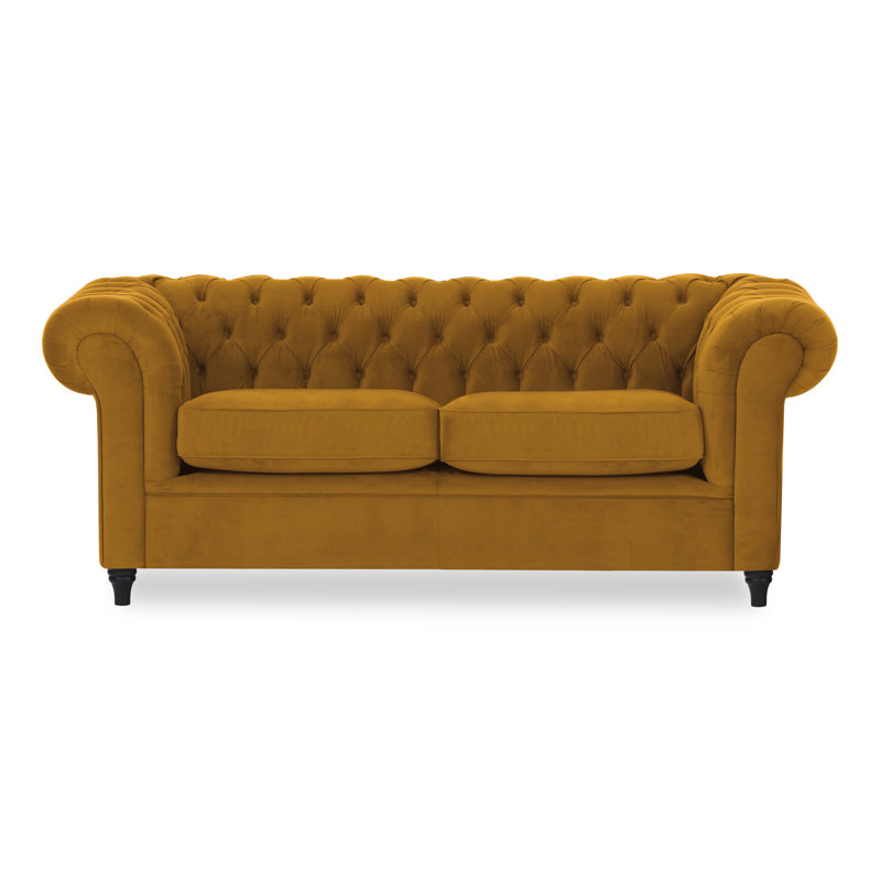 Littlehampton 3 Seater Velvet Sofa, Mustard
