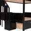 Lit superposé simple au-dessus d'un lit double, avec tablettes, escalier de rangement et 2 tiroirs - atmosphère douillette et espace de sommeil confortable-1586623558