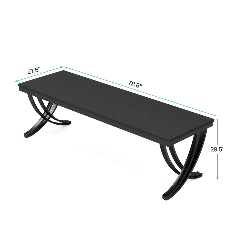 Bureau d'ordinateur l 79 po Sharina, Noir, noir, noir, noir
