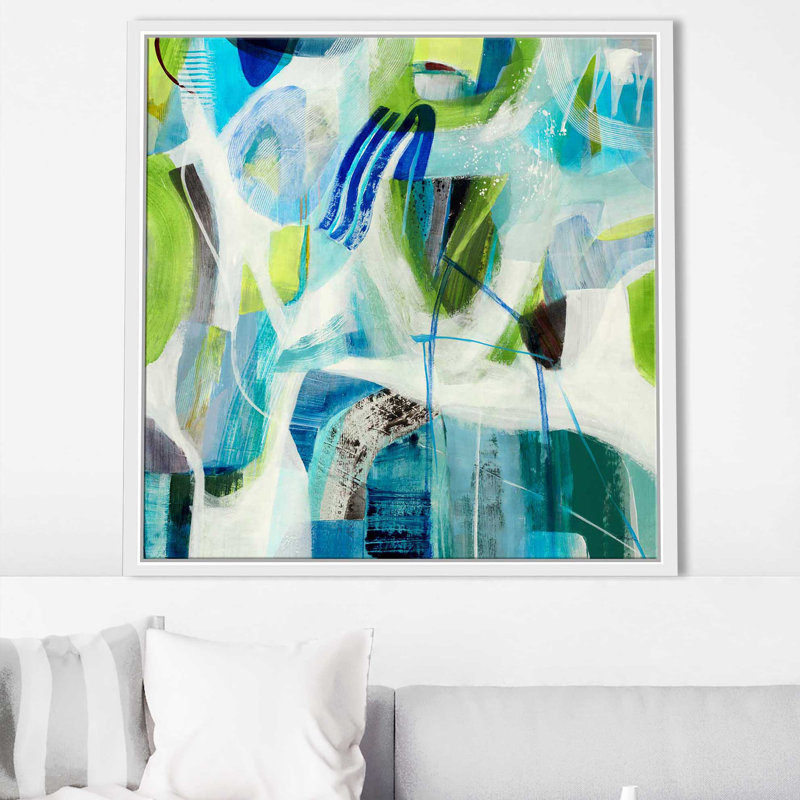 «Rhyming - Floater Frame», peinture sur toile, Cadre flottant blanc, H 21,5 po x l 21,5 po x P 2 po