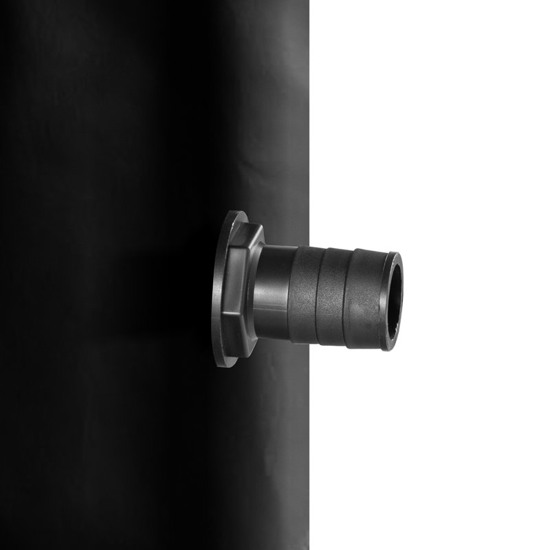 Black PVC Collapsible Rain Barrel with Spigots and Overflow Kit