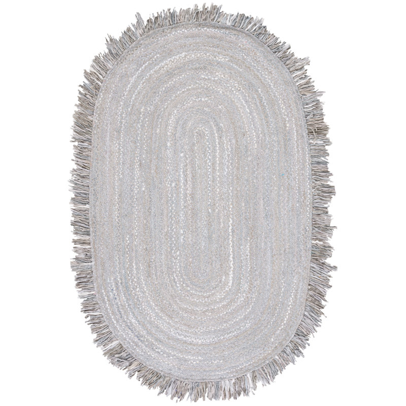 Tapis en coton tissé à la main Campos, Ovale 3 pi x 5 pi