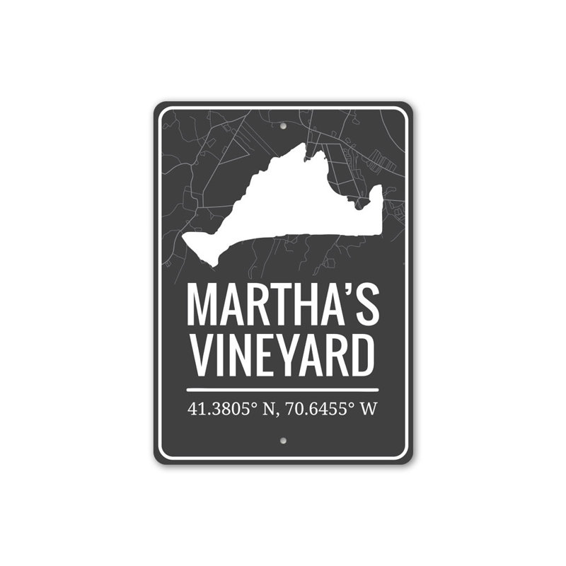 Plaque en aluminium Marthas Vineyard, H 14 po x l 10 po x P 0,04 po