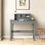 Bureau d'écriture gris avec rangement spacieux - 37 po de hauteur x 35 po de largeur et 17 po de profondeur, bois et synthétique, espace de travail bien rangé fonctionnel 35 po x 17 po x 37 po, bois synthétique